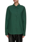 The Frankie Shop Lui Organic Cotton Poplin Shirt In Green