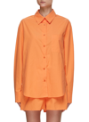 The Frankie Shop Lui Organic Cotton Shirt In Tangerine In Orange