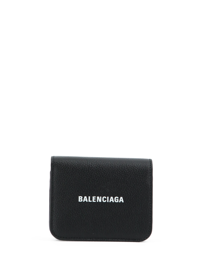 Balenciaga Bifold Leather Wallet In Black | ModeSens