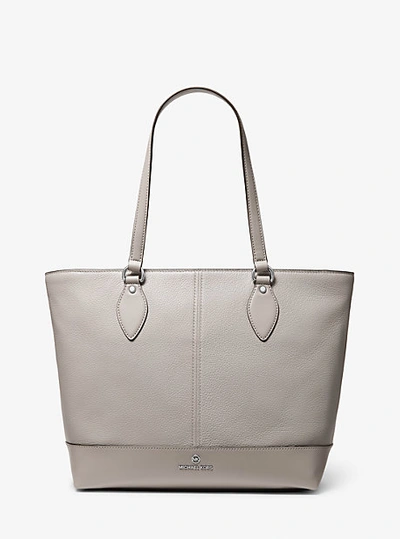 Michael Kors Beth Large Pebbled Leather Tote In Grey