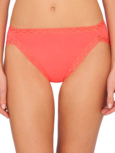 Natori Bliss French Cut Brief Panty Underwear With Lace Trim In Sunrise