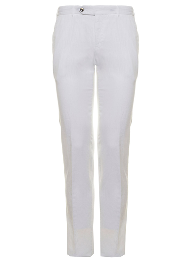 Pt01 Superslim Fit Cotton Pants In White