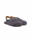 Pèpè Slingback Shearling Sandals In Grey