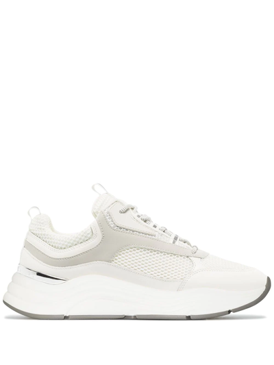 Mallet Cyrus Reflect Leather And Mesh Trainers In Neutrals