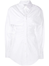 Alexander Wang Cummerbund Waist Cotton Poplin Shirt In White