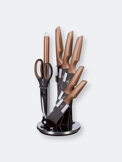 Berlinger Haus 8-piece Knife Set W/ Acrylic Stand Rose Gold Collection