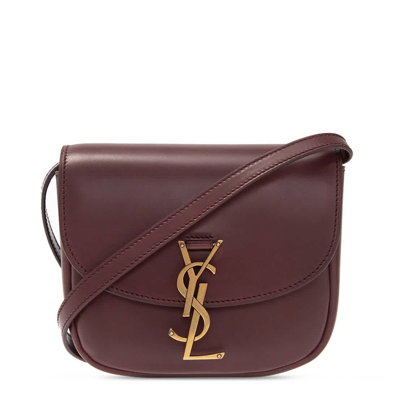 Saint Laurent Smooth Leather Kaia Small Satchel In Red