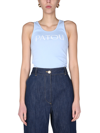 Patou Logo-print Cotton Vest Top In Azure