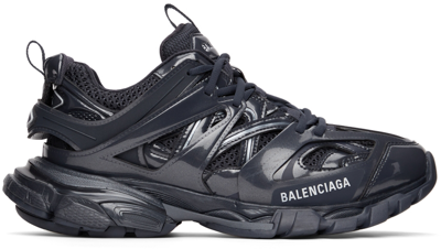 Balenciaga Track Faux-leather Sneakers In Blau