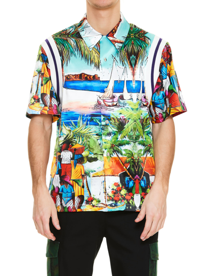 Just Don Graphic-print Short-sleeved Shirt In Multicolore