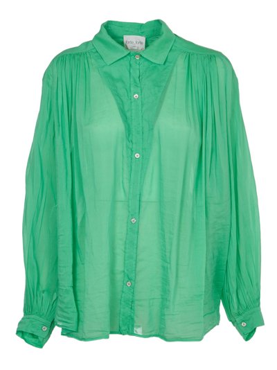 Forte Forte Pleat Detail Plain Shirt In Green