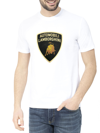 Automobili Lamborghini Isi White T-shirt With Laminated Shield Logo In 11-0601 Tpx Bianco Isi