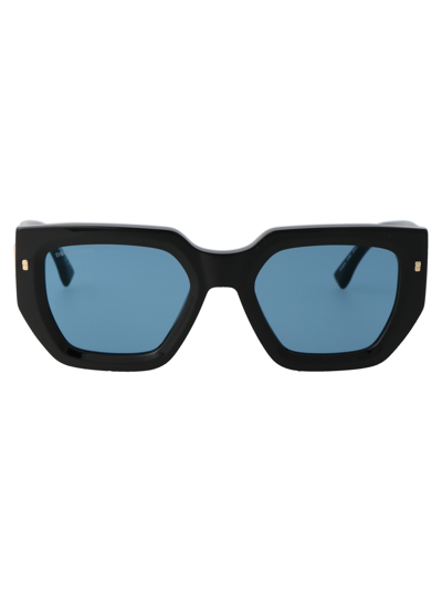 Dsquared2 D2 Squared Acetate Sunglasses In Black,blue