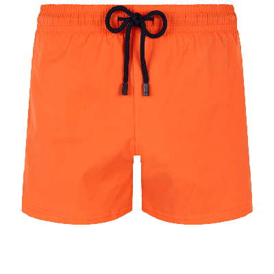 Vilebrequin Men Swimwear Short And Fitted Stretch Solid In Orange