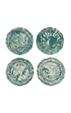 Moda Domus Set-of-four Ceramic Dessert Plates In Green,blue