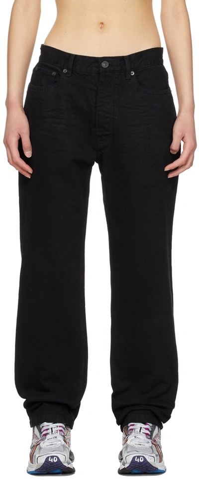 Balenciaga Black Normal Fit Jeans In 1105 Pitch Black