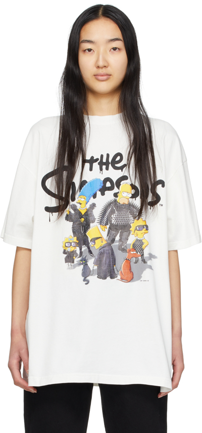 Balenciaga Off-white The Simpsons Edition Oversized T-shirt In Beige