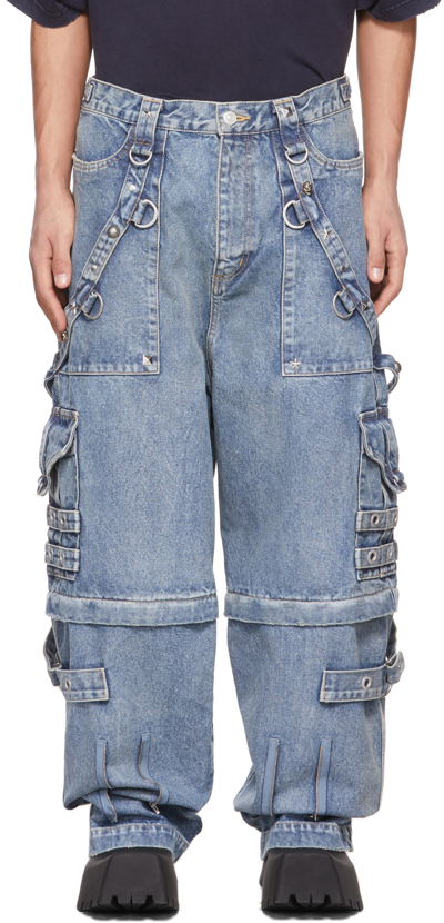 Balenciaga Raver Relaxed-fit Wide-leg Denim Jeans In Blue