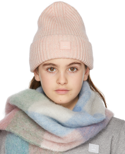 Acne Studios Kids Pink Ribbed Wool Beanie ModeSens