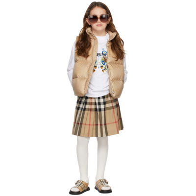 Burberry Kids' Gonna Vintage Check Hilde In Popeline Di Cotone In Brown