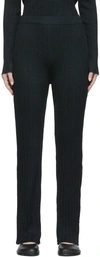 Drae Black Rib Glitter Trousers In Black