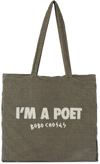 BOBO CHOSES KIDS GREY 'I'M A POET' LOGO TOTE