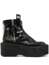 Natasha Zinko Ring Flatform Boots In Black