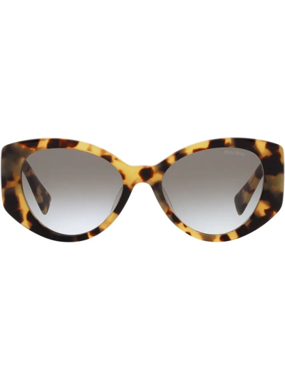 Miu Miu Tortoiseshell Cat-eye Sunglasses In Brown
