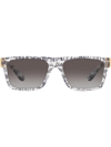 Dolce & Gabbana Graffiti-print Square-frame Sunglasses In White