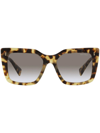 Miu Miu Mu02ws Square-frame Acetate And Metal Sunglasses In Black