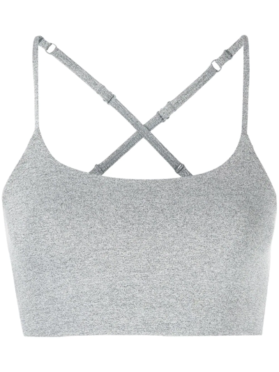 Girlfriend Collective + Net Sustain Float Juliet Mélange Recycled Stretch Sports Bra In Grey