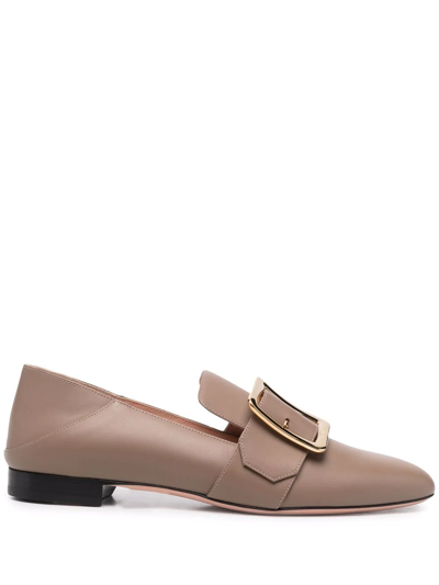 Bally Janelle 10mm Buckle Slippers In Taupe