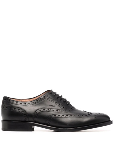 Bally Perforated Lace-up Shoes In Black
