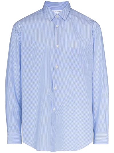 Comme Des Garçons Shirt Striped Long-sleeve Shirt In Blue