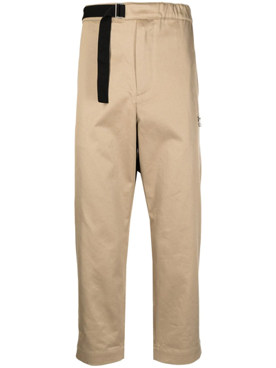 Oamc Cropped Straight-cut Chinos In Beige
