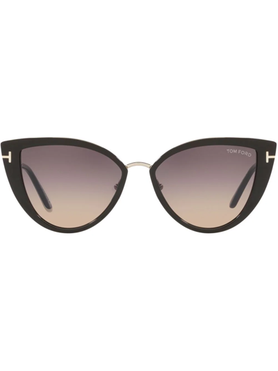 Tom Ford Cat-eye Sunglasses In Sblk/ Smkg