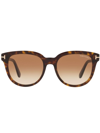 Tom Ford Olivia 54mm Gradient Round Sunglasses In Brown