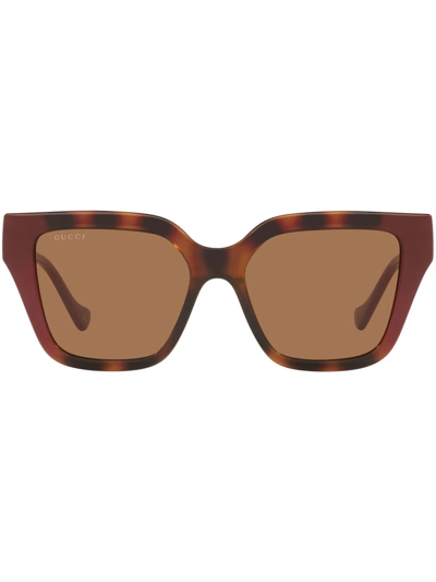 Gucci Square-frame Sunglasses In Brown