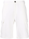 Brunello Cucinelli Bermuda Trousers In Light Cotton Fleece In White