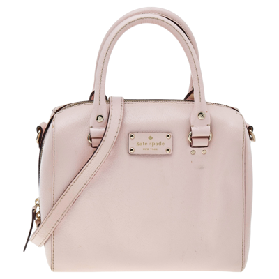 Pre-owned Kate Spade Pink Leather Wellesley Alessa Satchel