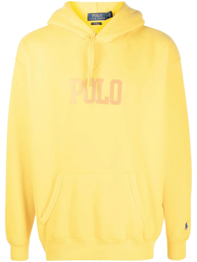 Polo Ralph Lauren Polo Pony Logo-print Pullover Hoodie In Yellow