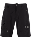 Heliot Emil Logo-plaque Bermuda Shorts In Black