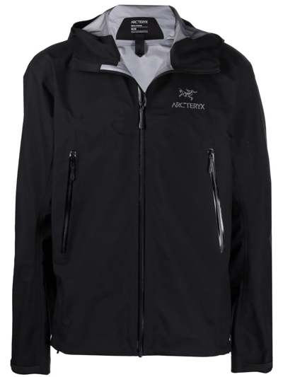 Arc'teryx Embroidered-logo Hooded Jacket In Black