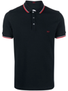 Fay Stretch Cotton Polo Shirt With Logo In Blau