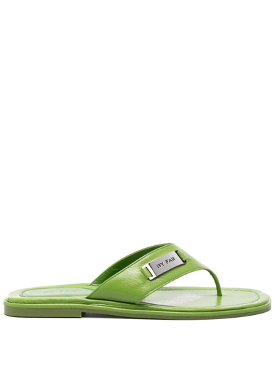 By Far Piel Thong Flip Flops In Green