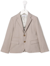 Paolo Pecora Fitted Single-breasted Blazer In Neutrals