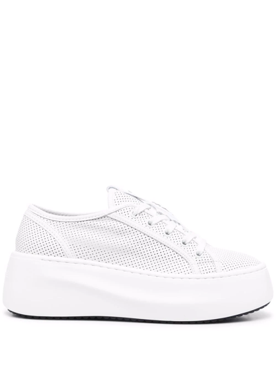 Vic Matie Embossed-logo Leather Sneakers In White