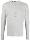 Tom Ford Brushed Cotton And Modal-blend Henley Shirt In Gray