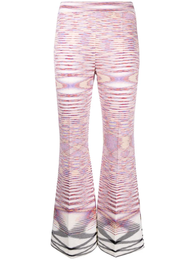 Missoni Space Dye Wool-blend Flared Trousers In Pink