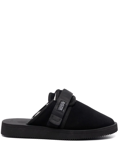 Suicoke Shearling-lined Slippers In Black